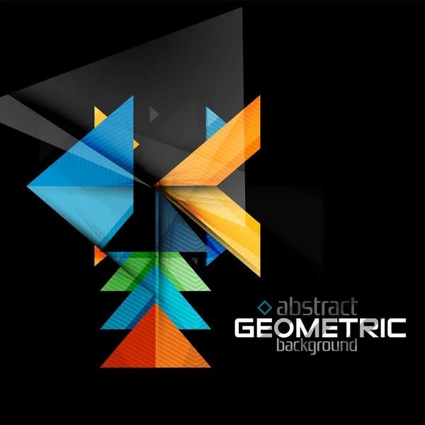 Vektorfarbe geometrische Formen auf schwarzem Hintergrund — Stockvektor