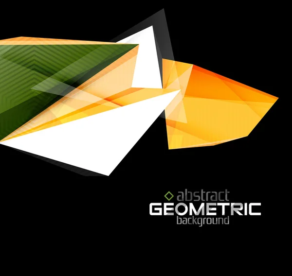 Forme geometriche in carta strutturata su nero — Vettoriale Stock