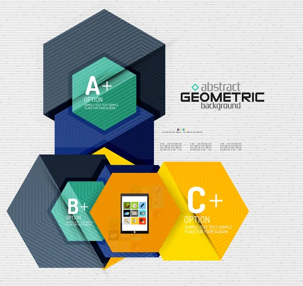 Banner de informações abstratas com opções, estilo de papel geométrico —  Vetores de Stock