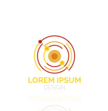 Vektör girdap ve daireler en az soyut geometrik logo anahat