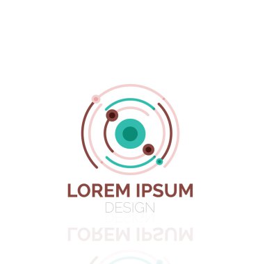 Vektör girdap ve daireler en az soyut geometrik logo anahat