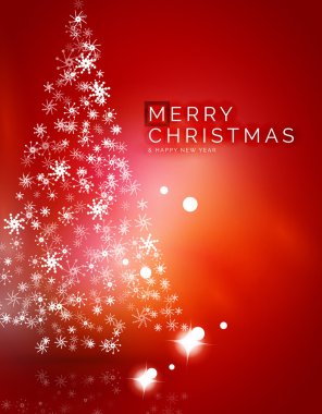 Christmas kırmızı arka plan beyaz şeffaf kar taneleri ile
