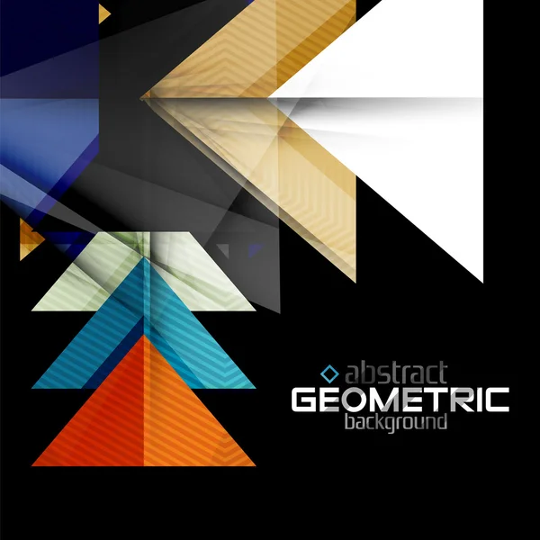 Vektorfarbe geometrische Formen auf schwarzem Hintergrund — Stockvektor