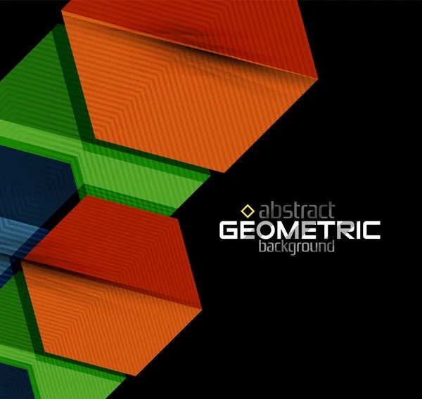 Vektorfarbe geometrische Formen auf schwarzem Hintergrund — Stockvektor