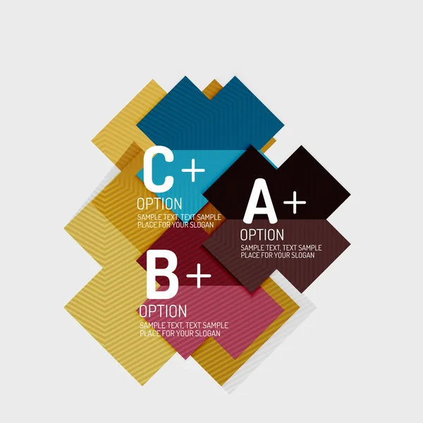 Abstrakte geometrische Formen im Papierstil mit Infografik-Optionen — Stockvektor