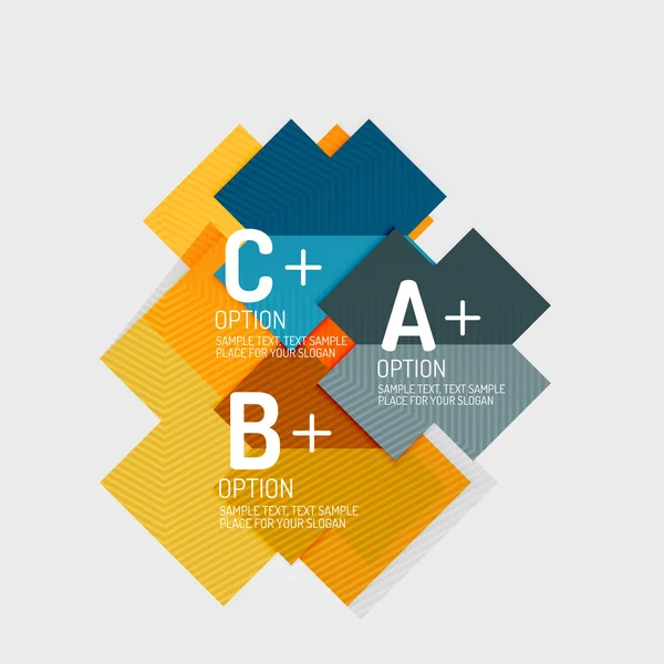 Forme geometriche astratte in stile carta con opzioni infografiche — Vettoriale Stock