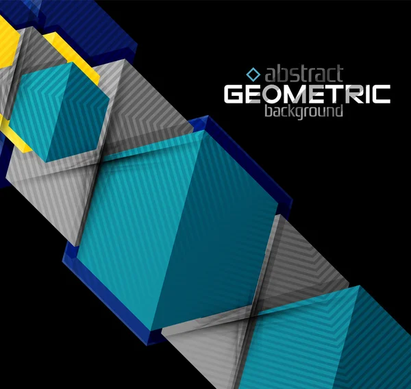 Formas geométricas de cor vetorial no fundo preto — Vetor de Stock