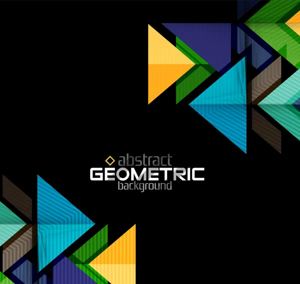 Vektorfarbe geometrische Formen auf schwarzem Hintergrund — Stockvektor