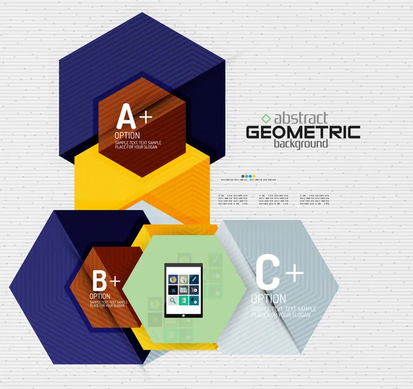 Абстрактный баннер с опциями, геометрический стиль бумаги — стоковый вектор