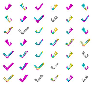Dizi soyut Tamam ve kene simgeler, iş logo kavramları, temiz modern geometrik tasarım