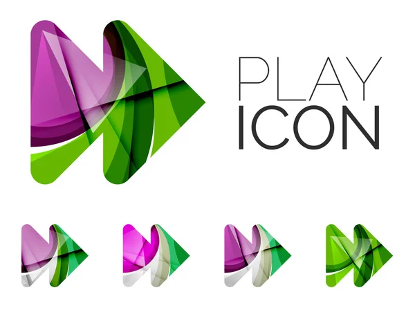 Set di astratto prossimo gioco freccia icona, business logotipo concetti, pulito design geometrico moderno — Vettoriale Stock