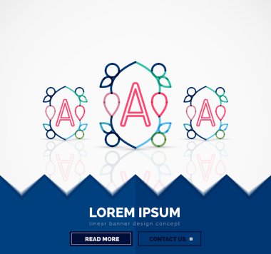 Soyut geometrik doğrusal hipster çiçek simgesi, çerçeve tasarımı, düz stil. Afiş