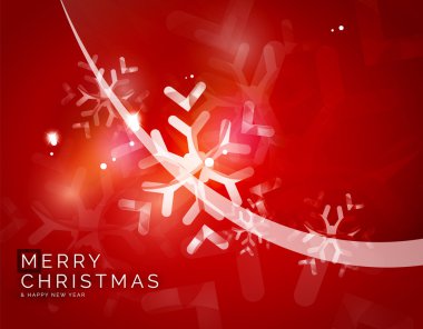 Christmas kırmızı arka plan beyaz şeffaf kar taneleri ile