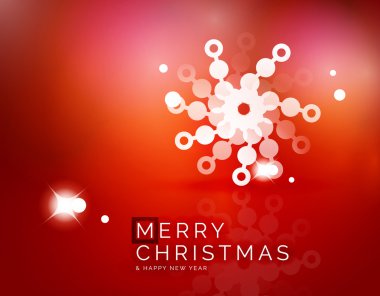 Christmas kırmızı arka plan beyaz şeffaf kar taneleri ile