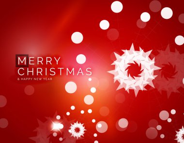 Christmas kırmızı arka plan beyaz şeffaf kar taneleri ile