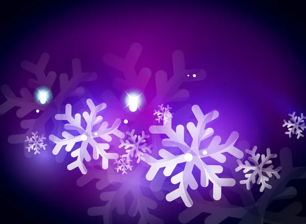Holiday blå abstrakt bakgrund, vintern snöflingor, jul och nyår formgivningsmall — Stock vektor