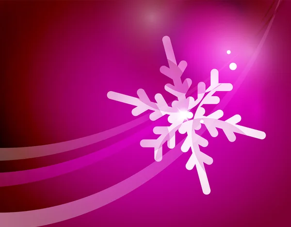 Різдвяний фіолетовий абстрактний фон з білими прозорими сніжинками — стоковий вектор