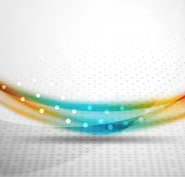 Färgglada wave line, abstrakt bakgrund med ljus och skugga effekter — Stock vektor