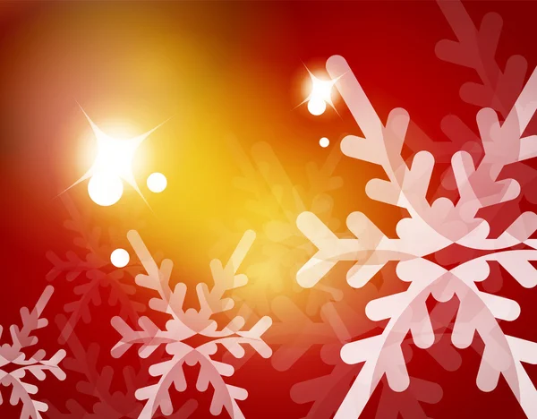Rojo Navidad copos de nieve fondo abstracto — Vector de stock