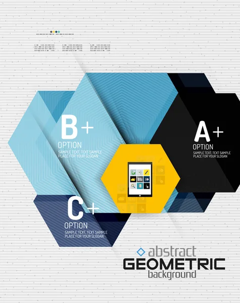 Bannière d'information abstraite avec options, style papier géométrique — Image vectorielle