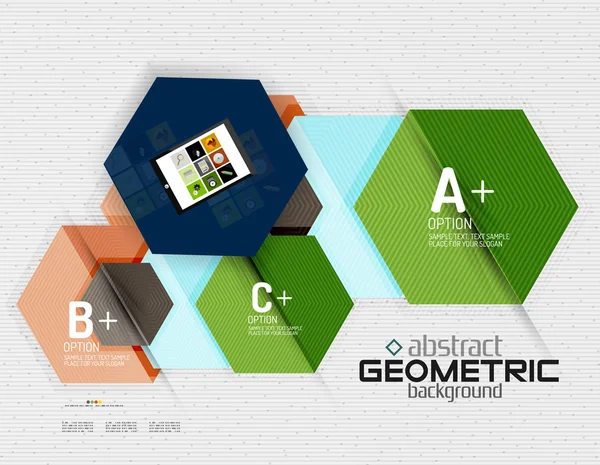 Soyut bilgi ekranı, geometrik kağıt stili seçenekleri — Stok Vektör