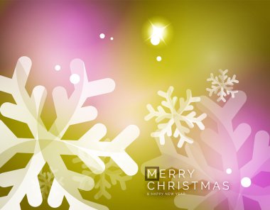Vektör Merry Christmas arka plan, havadaki kar taneleri