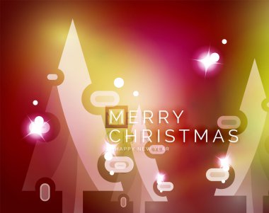Vektör Merry Christmas arka plan, havadaki kar taneleri