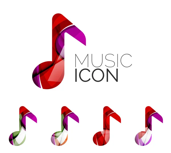 Conjunto de iconos abstractos de notas musicales, conceptos de logotipos empresariales, diseño geométrico moderno y limpio — Archivo Imágenes Vectoriales