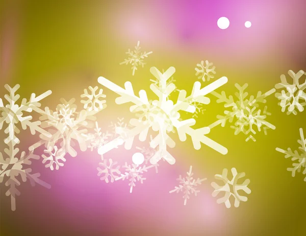 Vector god jul abstrakt bakgrund, snöflingor i luften — Stock vektor