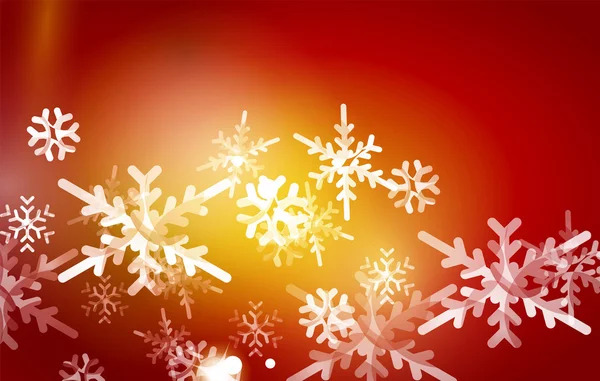Piros karácsonyi hópelyhek absztrakt háttér — Stock Vector