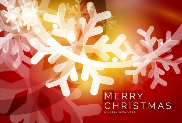 Flocon de neige rouge de Noël fond abstrait — Image vectorielle