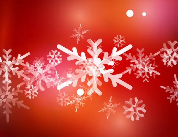Κόκκινο Χριστουγεννιάτικο νιφάδες χιονιού αφηρημένα φόντο — Διανυσματικό Αρχείο