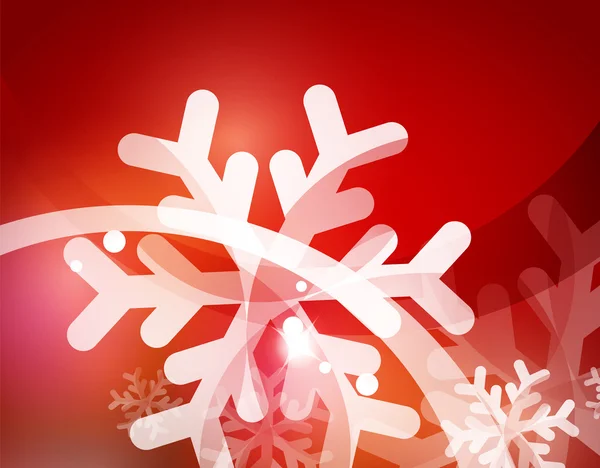 Flocon de neige rouge de Noël fond abstrait — Image vectorielle