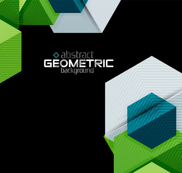 Forme geometriche in carta strutturata su nero — Vettoriale Stock