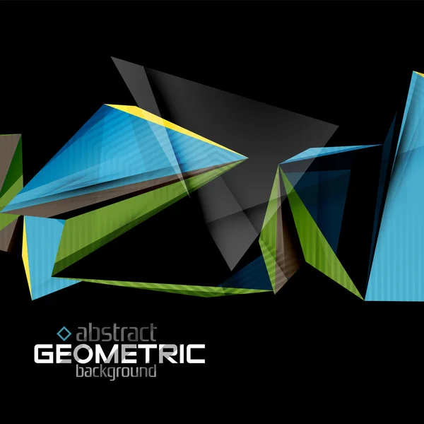 Forme geometriche in carta strutturata su nero — Vettoriale Stock