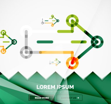 Okları, doğrusal tasarım stili ile soyut afiş şablon