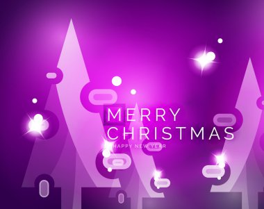 Vektör Merry Christmas arka plan, havadaki kar taneleri