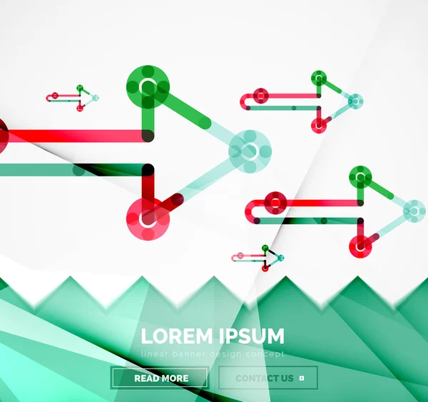 선형 디자인 스타일 화살표와 함께 추상 배너 서식 파일 — 스톡 벡터