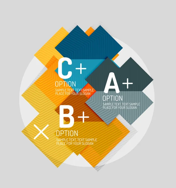 Forme geometriche astratte in stile carta con opzioni infografiche — Vettoriale Stock