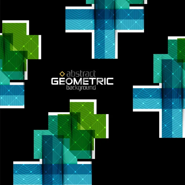 Formas geométricas coloridas com textura em preto. Modelo moderno de design abstrato futurista — Vetor de Stock