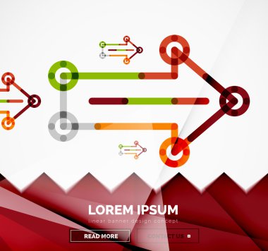 Okları, doğrusal tasarım stili ile soyut afiş şablon