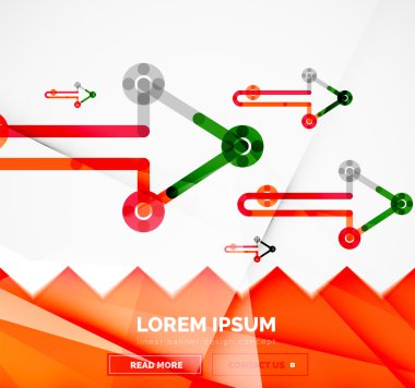 Okları, doğrusal tasarım stili ile soyut afiş şablon