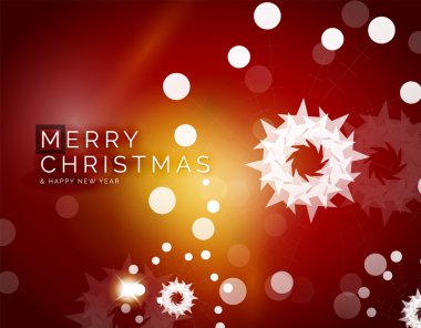 Christmas kırmızı arka plan beyaz şeffaf kar taneleri ile