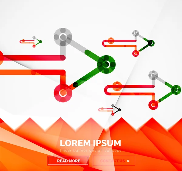 선형 디자인 스타일 화살표와 함께 추상 배너 서식 파일 — 스톡 벡터
