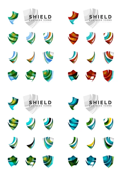Sada společnosti logotyp značky vzorů, štít ochranu koncept ikony — Stockový vektor