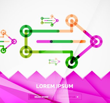 Okları, doğrusal tasarım stili ile soyut afiş şablon