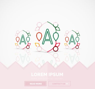 Soyut geometrik doğrusal hipster çiçek simgesi, çerçeve tasarımı, düz stil. Afiş