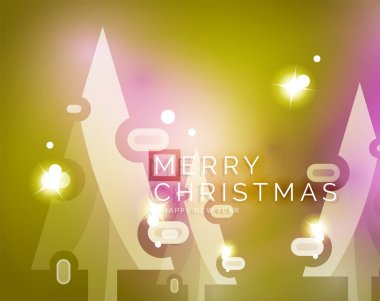 Vektör Merry Christmas arka plan, havadaki kar taneleri