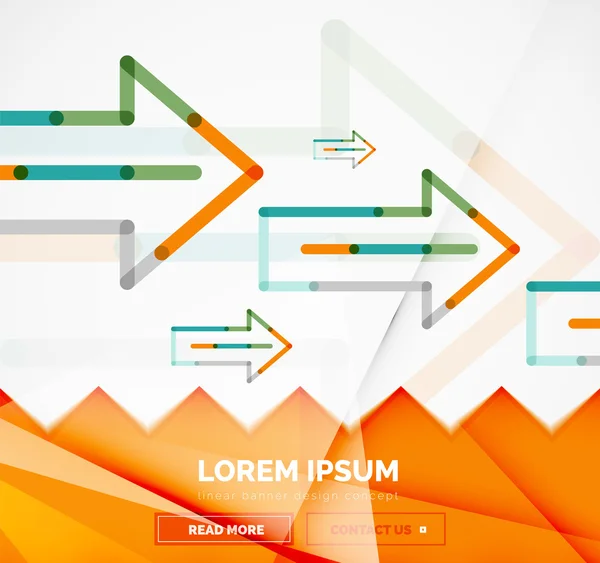 Plantilla de banner abstracta con flechas, estilo de diseño lineal — Archivo Imágenes Vectoriales