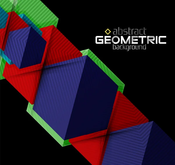 Geometryczne kształty wektorowe kolor na czarnym tle — Wektor stockowy
